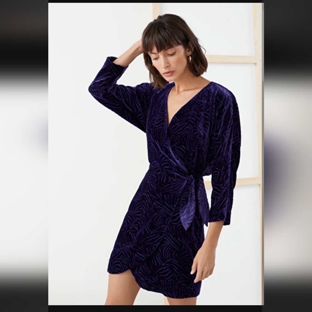 NWT & Other Stories purple velvet dress, sz 12